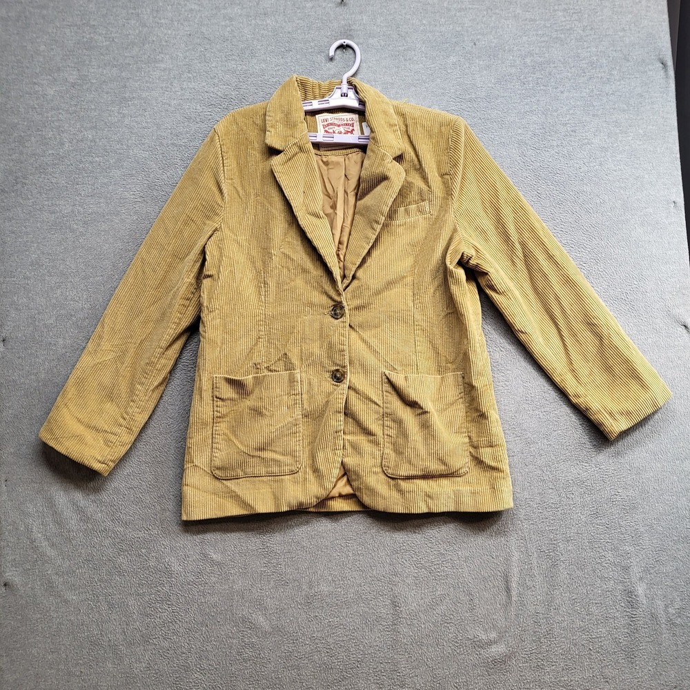 Levi's Women Jacket Medium Brown Ice Coffee Autumn Blazer Corduroy Oversized